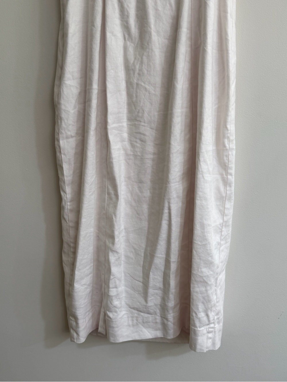 Anthropologie Sleeveless Square-Neck Linen Button Wrap Midi Dress Medium - Picture 9 of 14